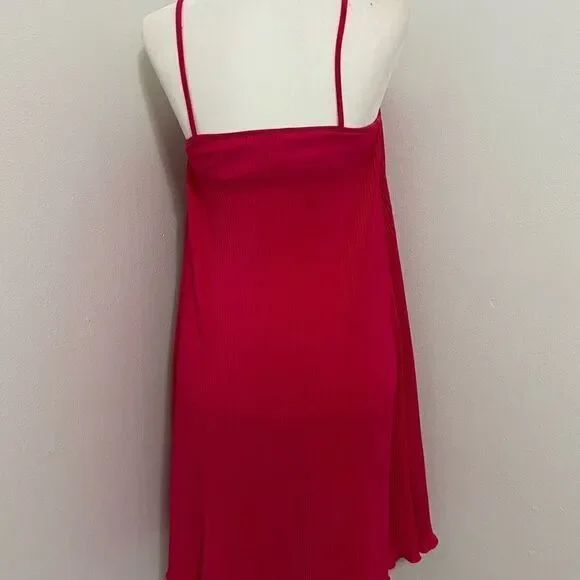Zara Hot Pink Pleated Flowy Dress - Picture 4 of 5